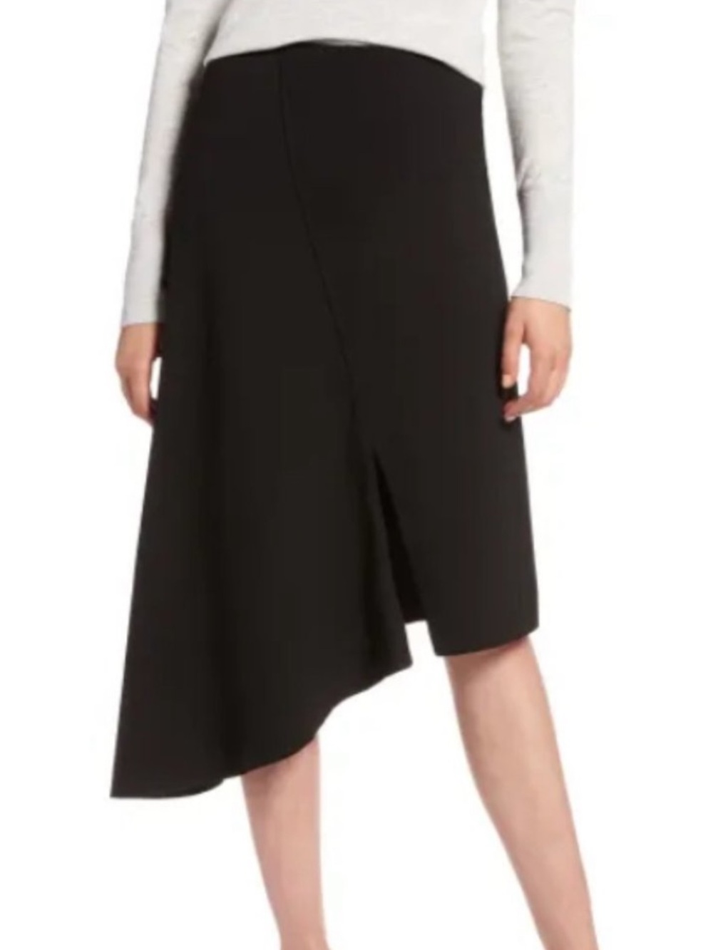Halogen Black Asymmetrical ponte Skirt